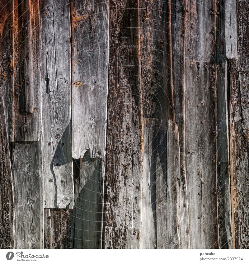wood preservation Hut Facade Wood Old Esthetic Authentic Good Wooden wall Wooden hut Norway Colour photo Exterior shot Close-up Structures and shapes