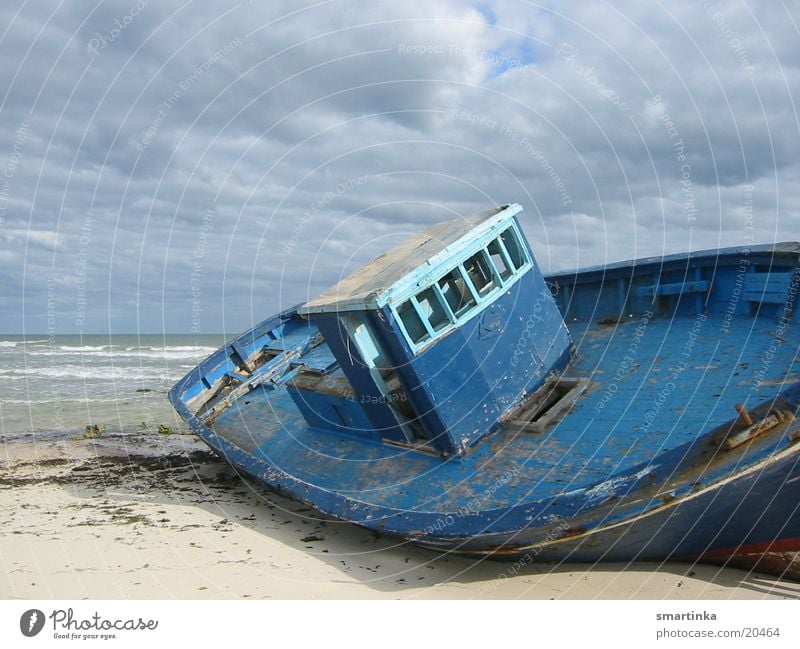 aground Watercraft Beach Ocean Stranded Loneliness Forget Obscure Wreck gutted Blue All we own is time.