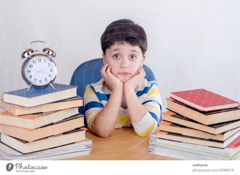 Boring schoolboy studying Lifestyle Reading Parenting Education Child School Study Classroom Schoolchild Student Human being Toddler Boy (child) 1 3 - 8 years