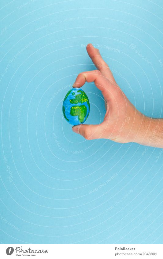#AS# The Whole Egg In His... # Art Esthetic Eggshell Hand To hold on Retentive Globe Earth World heritage Map of the World Around-the-world trip Global