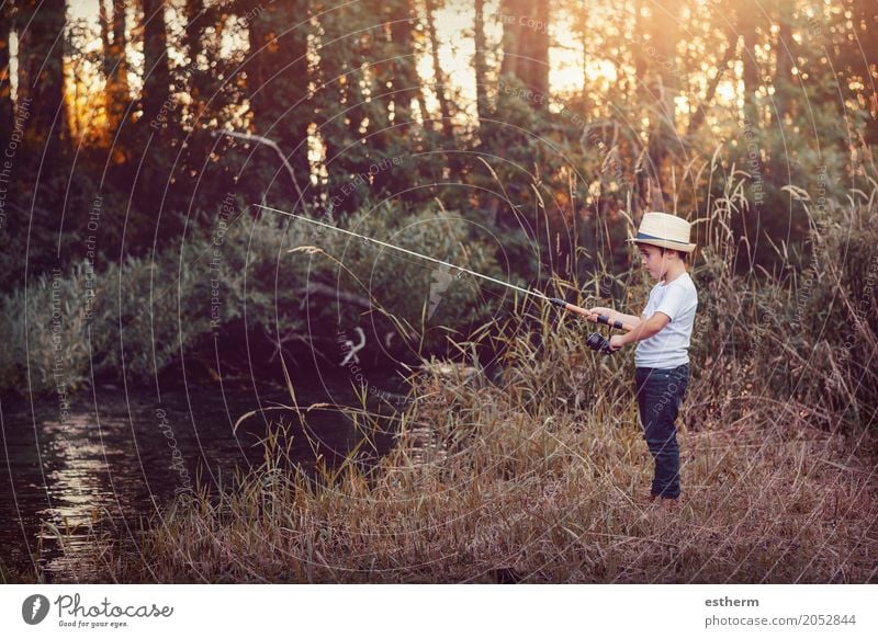 Young boy fishing Lifestyle Leisure and hobbies Fishing (Angle) Vacation & Travel Adventure Freedom Human being Child Toddler Boy (child) Infancy 1 3 - 8 years