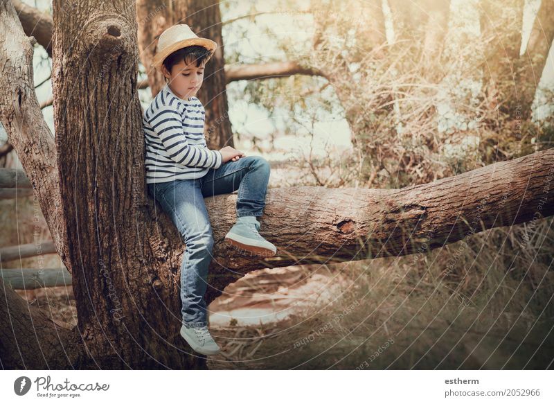 thoughtful boy Lifestyle Vacation & Travel Adventure Summer vacation Human being Feminine Child Toddler Boy (child) Infancy 1 3 - 8 years Spring Meadow Field