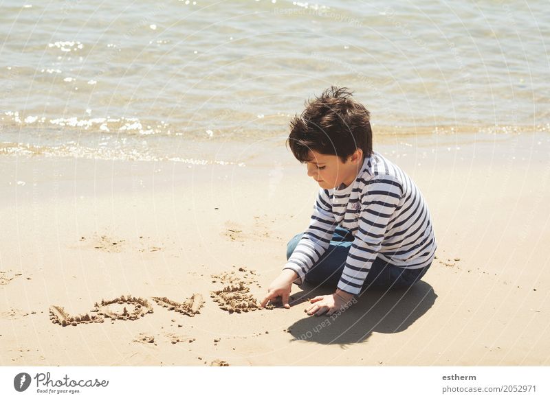 Sad boy sitting Lifestyle Vacation & Travel Freedom Human being Child Toddler Boy (child) Infancy 1 3 - 8 years Spring Summer Beach Love Dream Sadness Moody