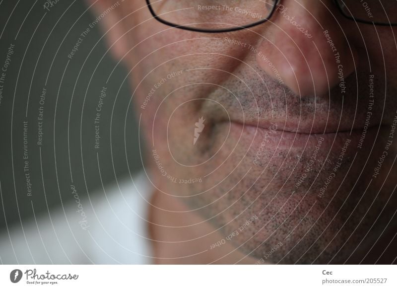 relaxation Human being Masculine Man Adults Skin Head Mouth 45 - 60 years Eyeglasses Smiling Contentment Calm Senior citizen Serene Close-up Blur