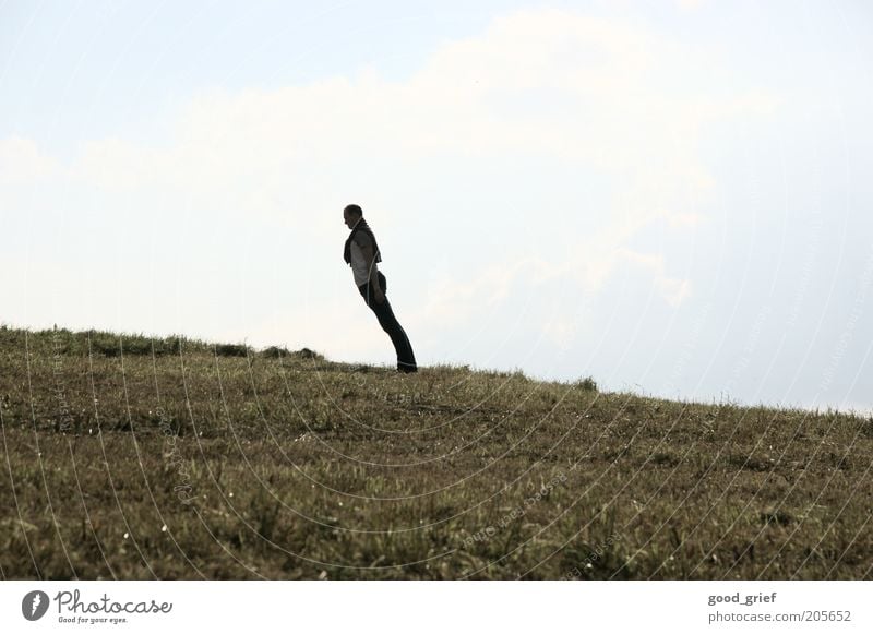 posture 1A Human being Masculine Youth (Young adults) Adults 18 - 30 years Environment Nature Landscape Plant Summer Autumn Wind Grass Park Meadow Hill Clothing