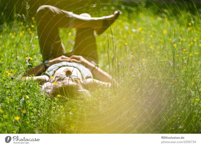 Jule's on the summer meadow. Healthy Wellness Well-being Contentment Relaxation Calm Leisure and hobbies Human being Feminine Young woman Youth (Young adults)