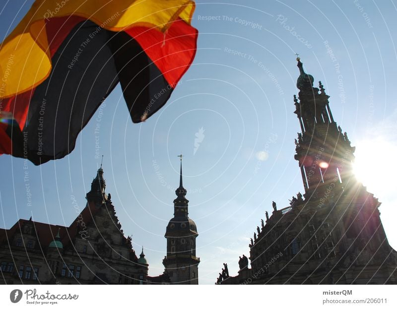 Dresden is freaking out! Esthetic Saxony Germany World Cup Flag Euphoria Enthusiasm Hope Culture Cultural center Cultural sciences Dresden Hofkirche Castle