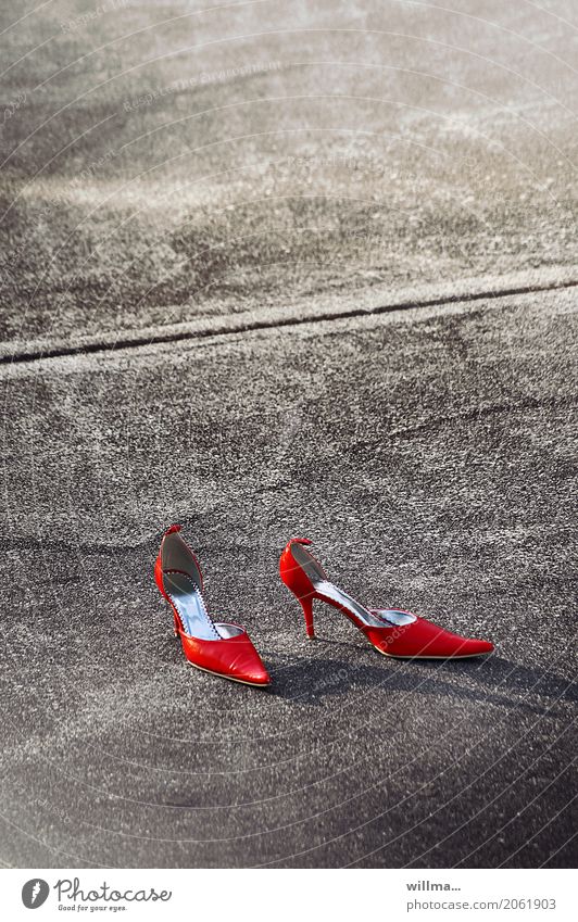 Red pointe heels Footwear High heels Elegant Modern Point Stone slab Copy Space heel shoes high heels