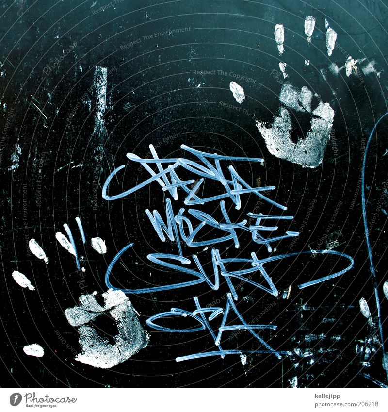 Black and white, we're on your side. Hand Fingers Art Work of art Sign Characters Graffiti Touch handprint Fingerprint Identity Memory Dye White Blackboard