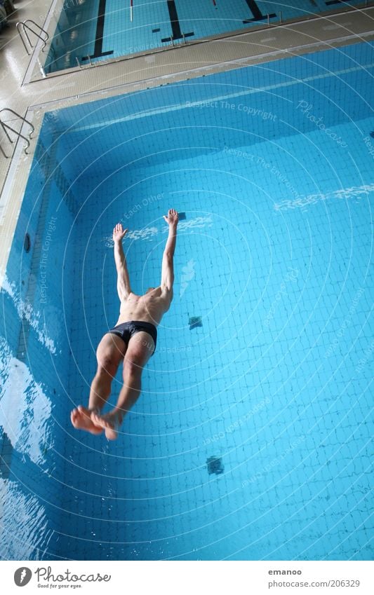 somersault straight Style Joy Swimming & Bathing Leisure and hobbies Sports Aquatics Sportsperson Dive Swimming pool Human being Masculine Man Adults