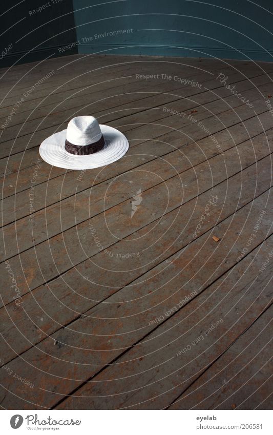 You can leave your hat... Old Hip & trendy Beautiful Retro Round Brown White Elegant Fashion Hat Straw hat Wood Floor covering Floorboards summer hat Clothing