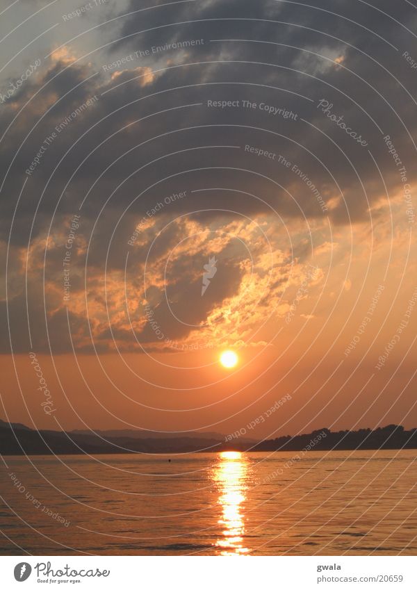 sunset monday Sunset Evening sun Lake Lucerne Orange Water switzerland sun
