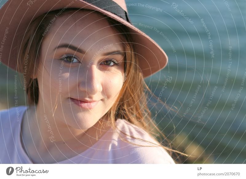 young girl wearing a hat Lifestyle Shopping Luxury Elegant Style Joy Beautiful Vacation & Travel Human being Feminine Young woman Youth (Young adults)