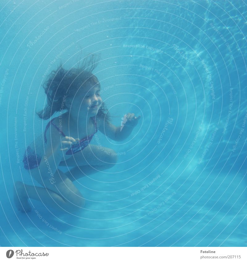 Sit-down strike ended ;) Swimming & Bathing Human being Child Girl Infancy Water Summer Dive Wet Blue Colour photo Multicoloured Exterior shot Underwater photo