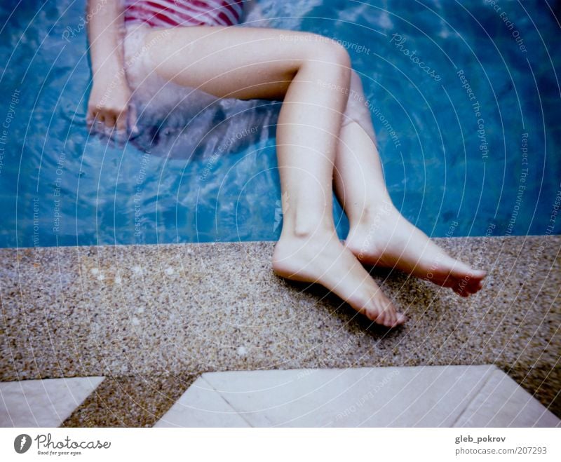 wet legs Human being Young woman Youth (Young adults) Legs 1 18 - 30 years Adults Water Summer Joy Live propack Thai Colour photo Underwater photo Polaroid