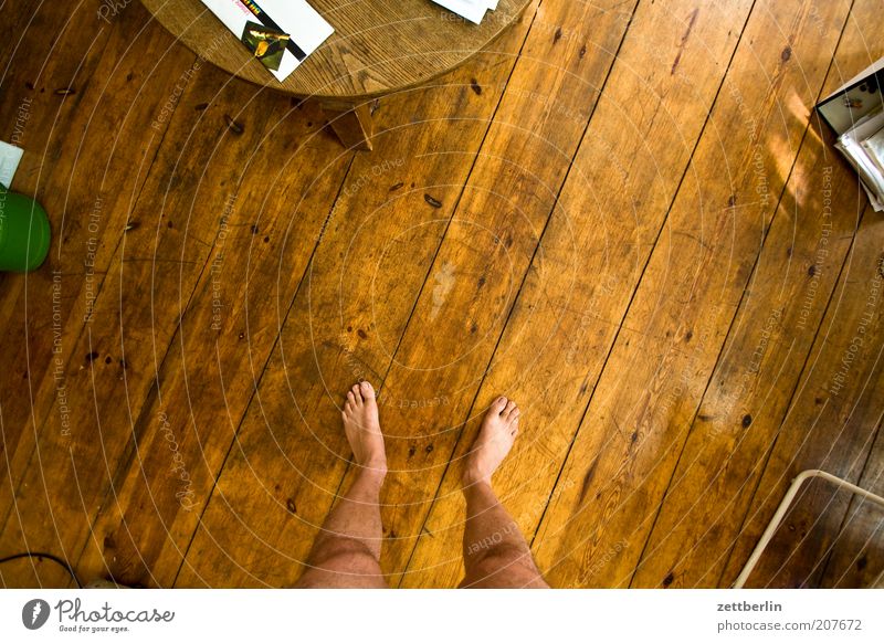 In the circle of my loved ones Feet Stand Room Ground Floor covering Wood Wooden floor Floorboards Table Seam Structures and shapes Clear Bird's-eye view