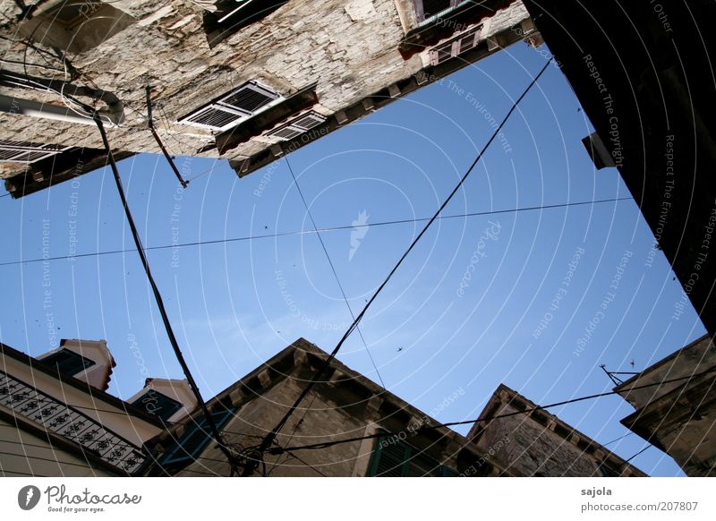 hole in the sky in šibenik Sky Cloudless sky Weather Beautiful weather Croatia Europe Balkans Town House (Residential Structure) Building Architecture