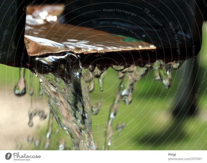 refreshing Metal Water Movement To fall Glittering Esthetic Simple Fluid Fresh Wet Clean Brown Green Speed Gutter Runlet Transparent Drop Flow Colour photo