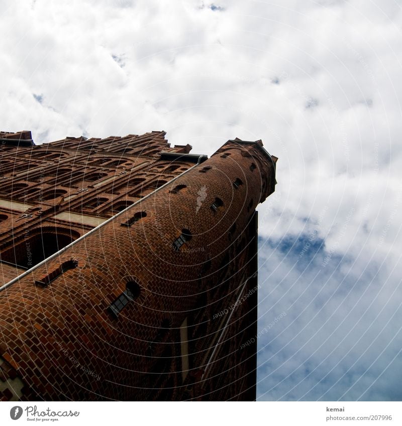 turrets Sky Clouds Summer Beautiful weather Stralsund Port City House (Residential Structure) Factory Manmade structures Building Architecture Wall (barrier)