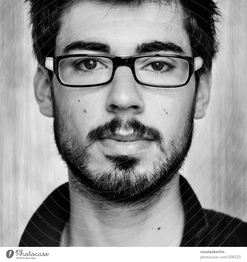 Monday Portrait 04 Beautiful Face Masculine Young man Youth (Young adults) 18 - 30 years Adults Eyeglasses Black-haired Short-haired Facial hair Moustache