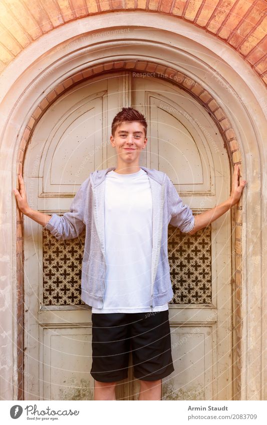 Portrait in the archway Lifestyle Style Design Beautiful Well-being Contentment Senses Calm Summer Human being Masculine Young man Youth (Young adults) 1