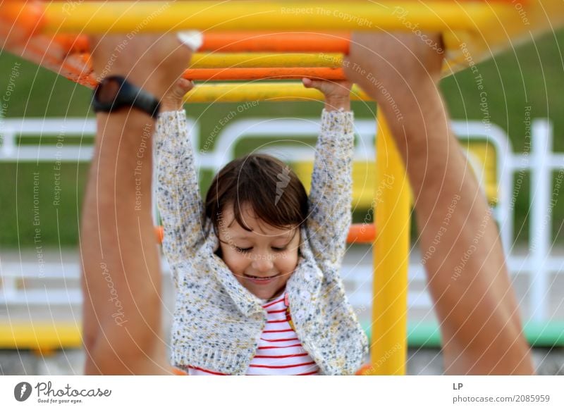 Little happy girl at the playground Playing Children's game Parenting Education Kindergarten Schoolyard Classroom Human being Baby Girl Parents Adults