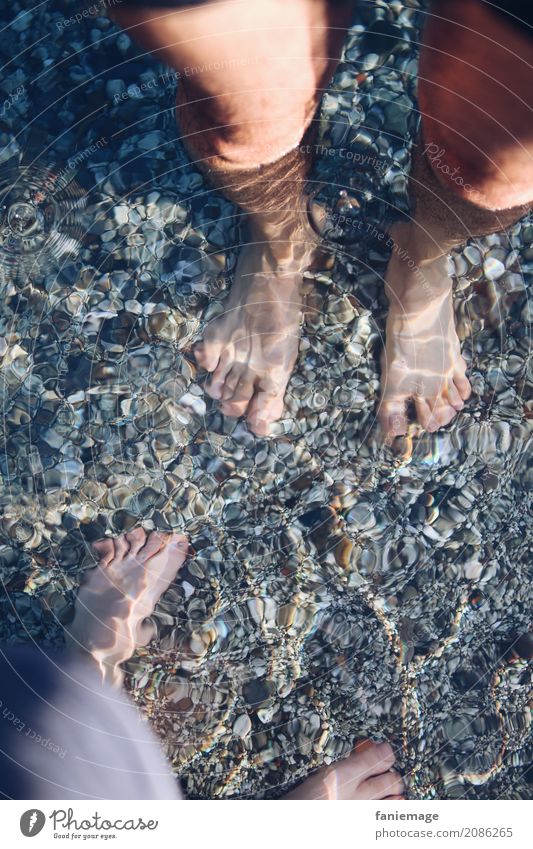 cooling down Lifestyle Leisure and hobbies Emotions Moody Joy Happy Love Feet Couple Man Woman Legs Pebble Gravel beach Cinque Terre Monterosso Beach