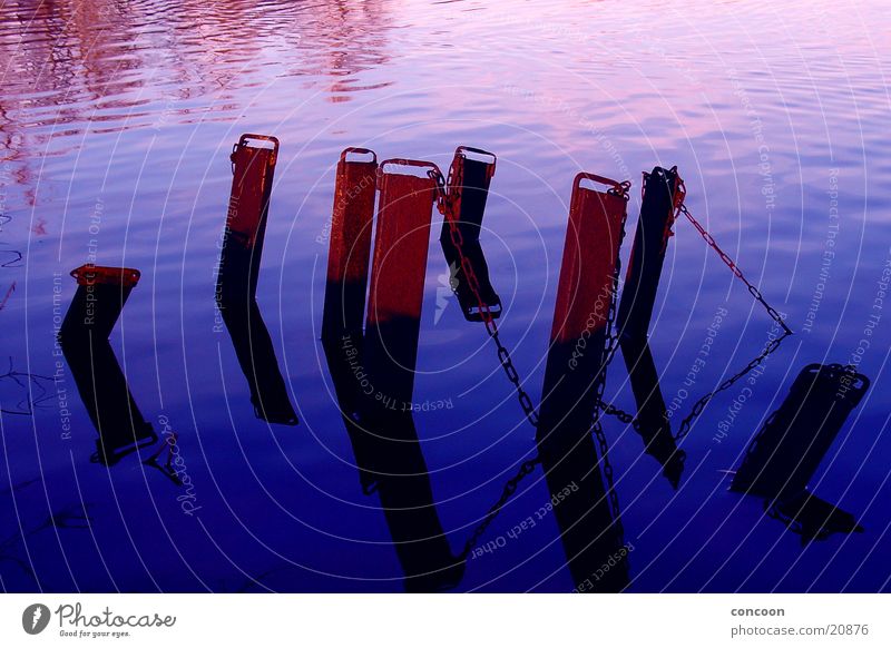 Atlantis Iron Lake Flood Ilmenau Thuringia Industry Metal Water spieglung sky blue / sky grey Sunset