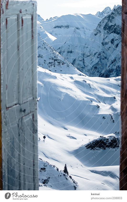 The door to Narnia Environment Nature Landscape Elements Sunlight Winter Climate Beautiful weather Snow Hill Rock Alps Mountain foghorn pointer saddle Peak