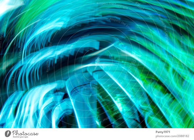 Blue-green color play. abstract lines and shapes. ICM technique Structures and shapes Background picture Abstract Green Disk Turquoise Transparent Colour photo