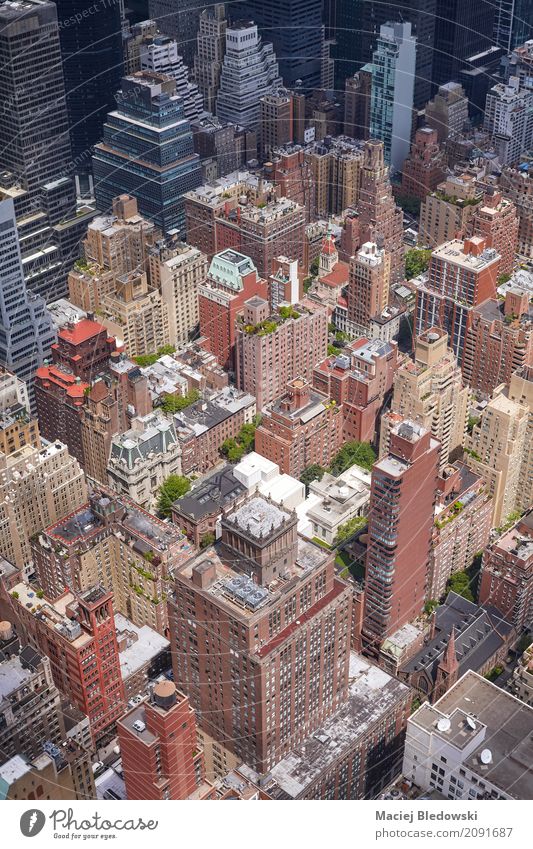 Aerial picture of Manhattan Sightseeing Flat (apartment) Office Downtown High-rise Bank building Building Architecture Street Crossroads Success