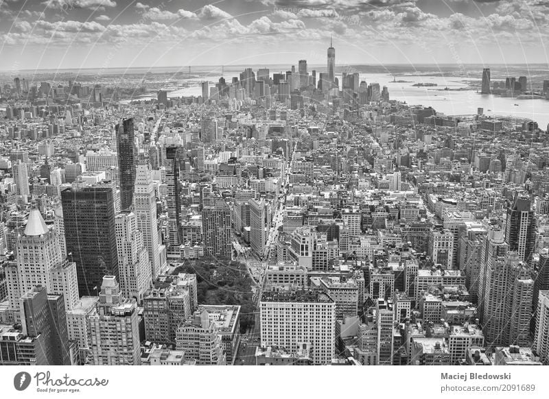 Aerial picture of Manhattan Sightseeing Workplace Office Town Downtown Skyline High-rise Building Architecture Tourist Attraction Landmark Street