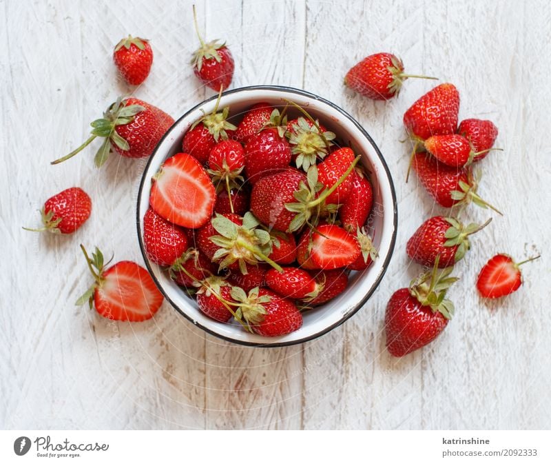 Strawberries in a bowl on a white wooden table Fruit Dessert Diet Bowl Summer Table Fresh Bright Delicious Natural Juicy Red White Colour Berries colorful