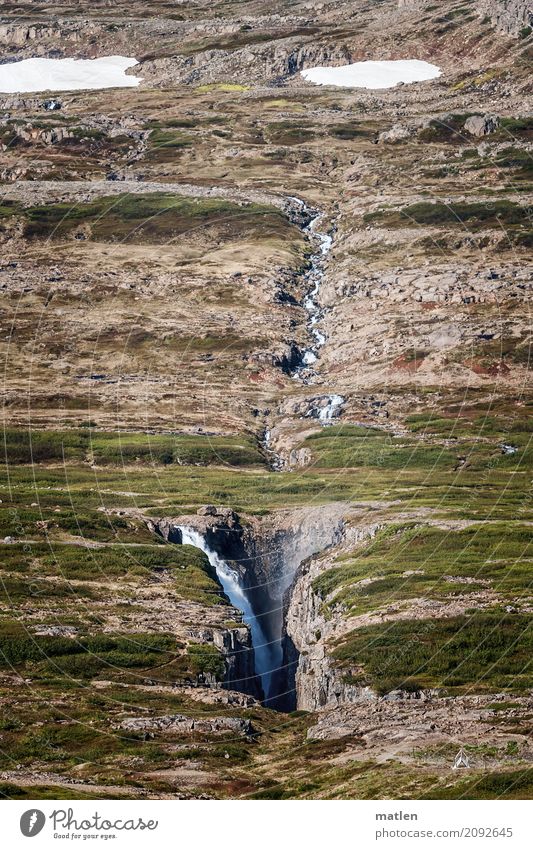 Psalm 106 and the earth opened.... Nature Landscape Water Spring Grass Rock Canyon Waterfall Gigantic Brown Green White Iceland Westfjord Depth of field Flow