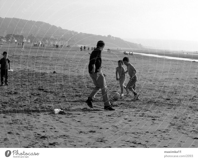 North Sea, beach, football game Beach Child Human being Soccer