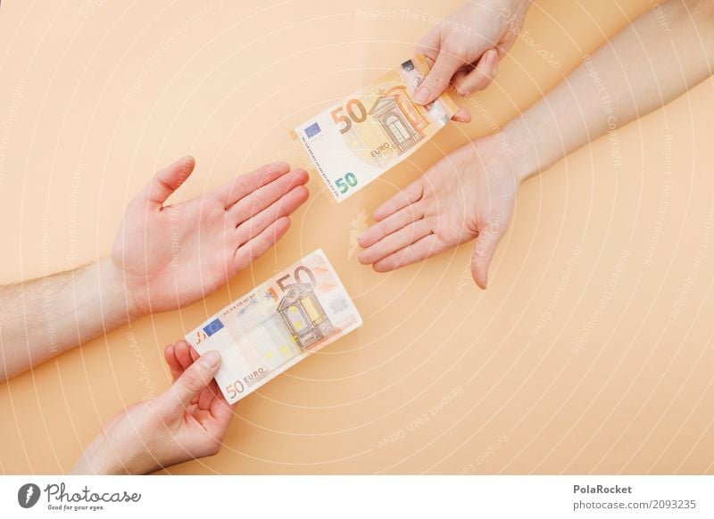 #ASJ# FIFTY FIFTY Art Esthetic Euro Europe Euro symbol Europe Day Euro bill Swap 50 Trade Business centre Chain store Money Give Side by side Hand