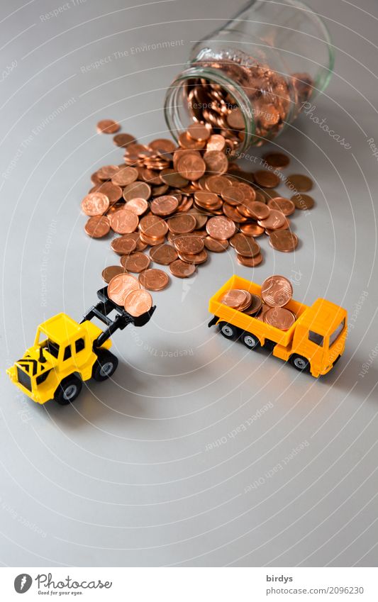 Abolish 1 and 2 cent coins Money Trade Construction site Financial Industry Financial institution Truck Wheel loader Toy car Coin Cent Work and employment