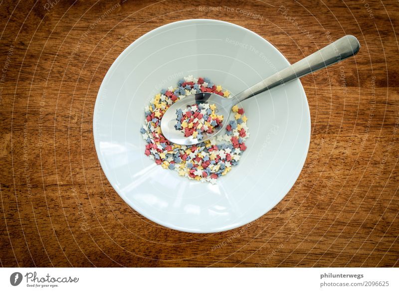star breakfast Food Soup Stew Candy Star (Symbol) Stars Nutrition Eating Crockery Plate Bowl Cutlery Spoon Small Rebellious Multicoloured Cool (slang) Optimism