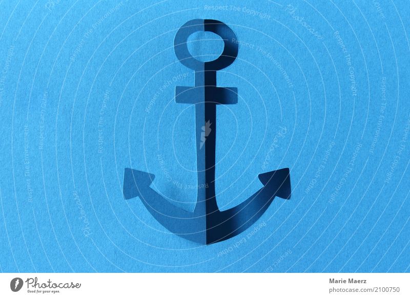 Anchor paper cut Design Vacation & Travel Ocean Sailing To hold on Cool (slang) Fresh Hip & trendy Maritime Athletic Blue Trust Safety Longing Homesickness