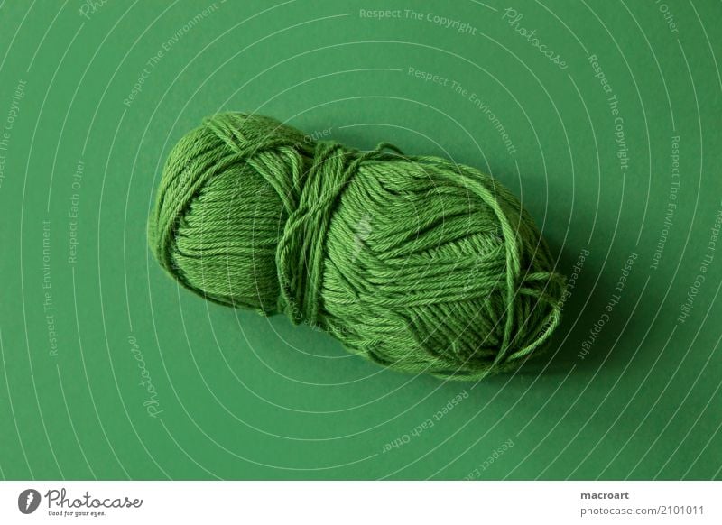 ball of wool Ball of wool Wool Knot Colour Subsoil String Hank of wool Craft (trade) Handcrafts Crochet Knit Embroider Multicoloured Green Grass green