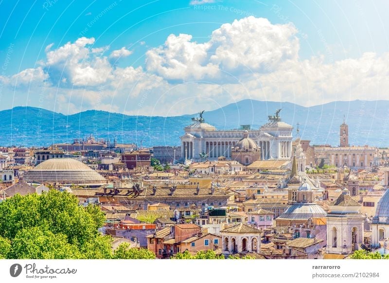 Panoramic view of rome with the Capitoline hill in Rome Vacation & Travel Tourism House (Residential Structure) Landscape Clouds Horizon Hill Town Skyline