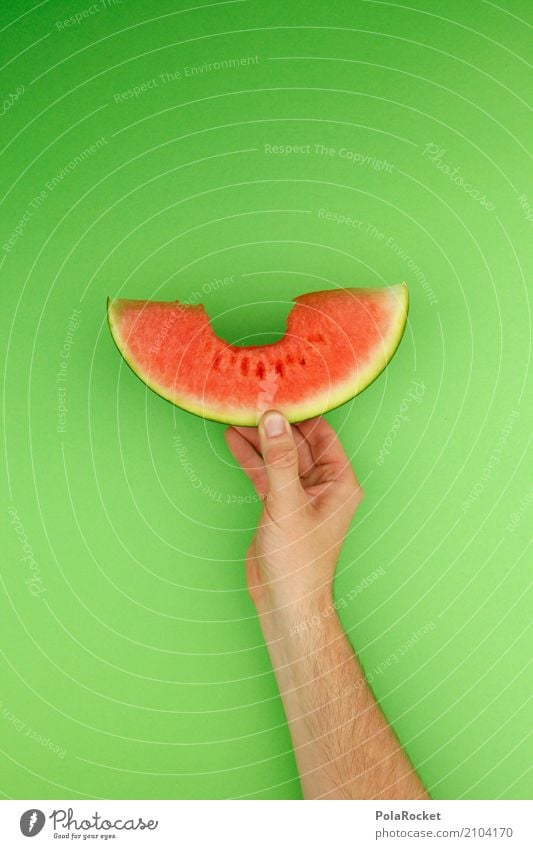 #AS# melon+bite=sutsch Art Kitsch Derby Melon Melone slice Bite Trenchant Firm to the bite Delicious Eating Healthy Eating Fruit Fruit store Summer