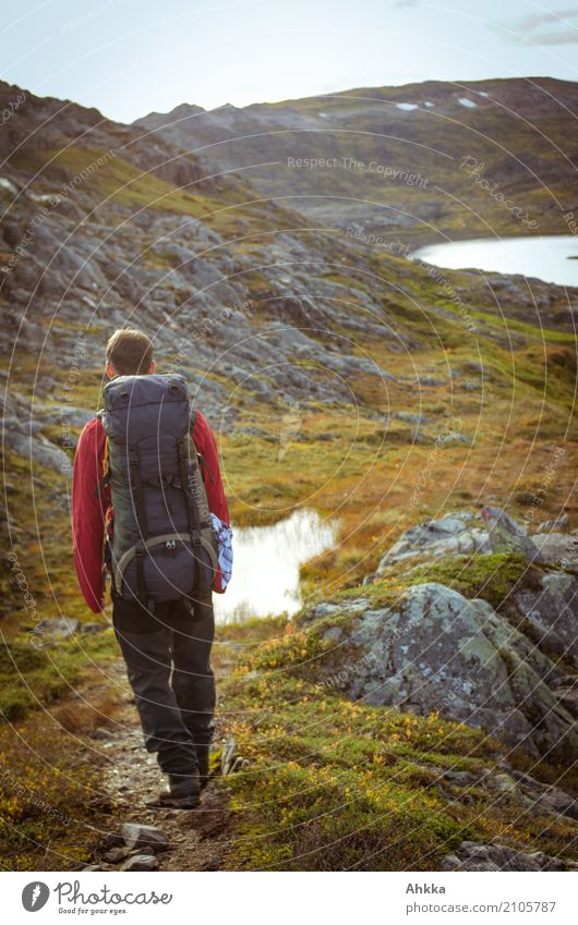 Hiking is the ... Vacation & Travel Adventure Mountain Young man Youth (Young adults) 1 Human being Nature Norway Discover Walking Contentment Speed Stagnating