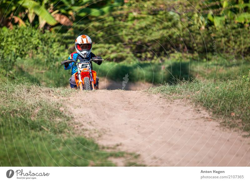 Motocross Motorsports Ride Racecourse Boy (child) 1 Human being 3 - 8 years Child Infancy Motorcycle Cute Self-confident Motocross racing Youth (Young adults)