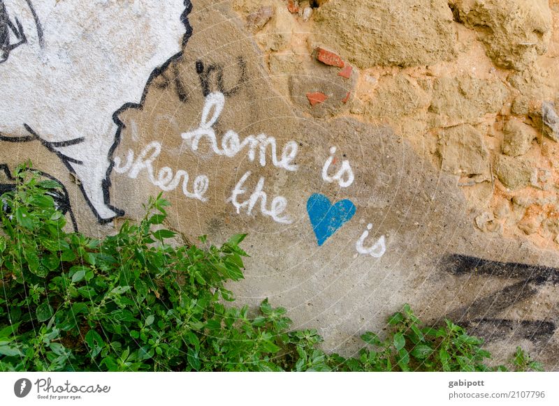 home is where the <3 is Town Ruin Building Facade Blue White Happy Happiness Trust Safety (feeling of) Warm-heartedness Sympathy Friendship Together Romance