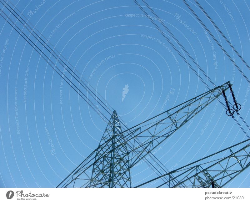 Udo Electricity pylon Industry Sky Blue Logistics Energy industry lattice mast Cable Transmission lines