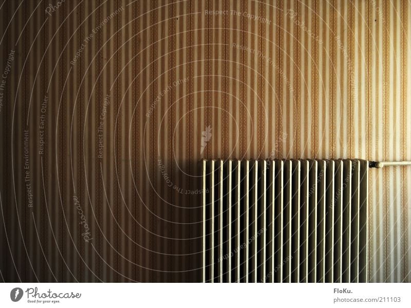 100 Energy industry Wall (barrier) Wall (building) Old Historic Retro Warmth Brown Gold White Wallpaper Wallpaper pattern Stripe Striped Heating Heater