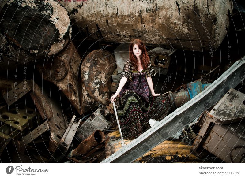 The girl from junkyard 5 Industry Industrial Photography Recycling Feminine Young woman Woman Youth (Young adults) 1 Human being 18 - 30 years Adults Scrapyard