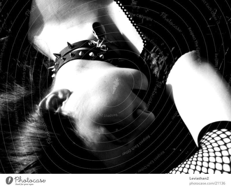 Princessa II Dark Grief Woman Black & white photo Rivet Sadness Lie