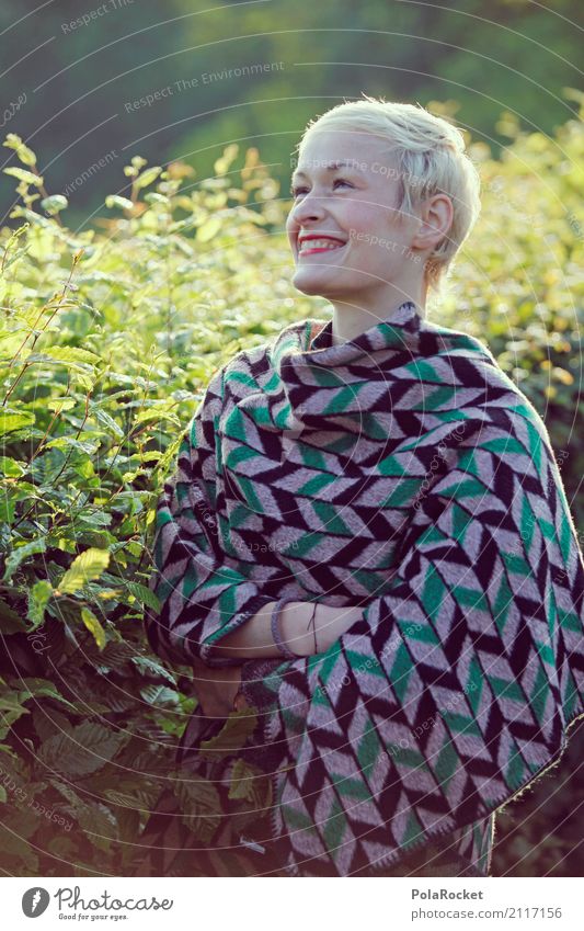 #A# English Garden II Art Esthetic Woman Gardening Horticulture Garden festival Garden plants Smiling Laughter Green Hedge Colour photo Subdued colour